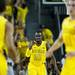 Michigan junior Tim Hardaway Jr. celebrates after a score in the game against Ohio State on Tuesday, Feb. 5. Daniel Brenner I AnnArbor.com